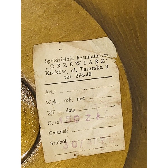 2 Vtg Spoldzielnia Rzemieslnicza Hand Carved Wooden Hanging Plates 8.5" Poland - Picture 9 of 11